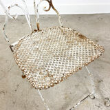 Set of two vintage foldable metal bistro chairs by Mathieu matego