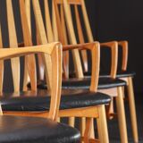 Series of 8 Scandinavian design armchairs 1960s