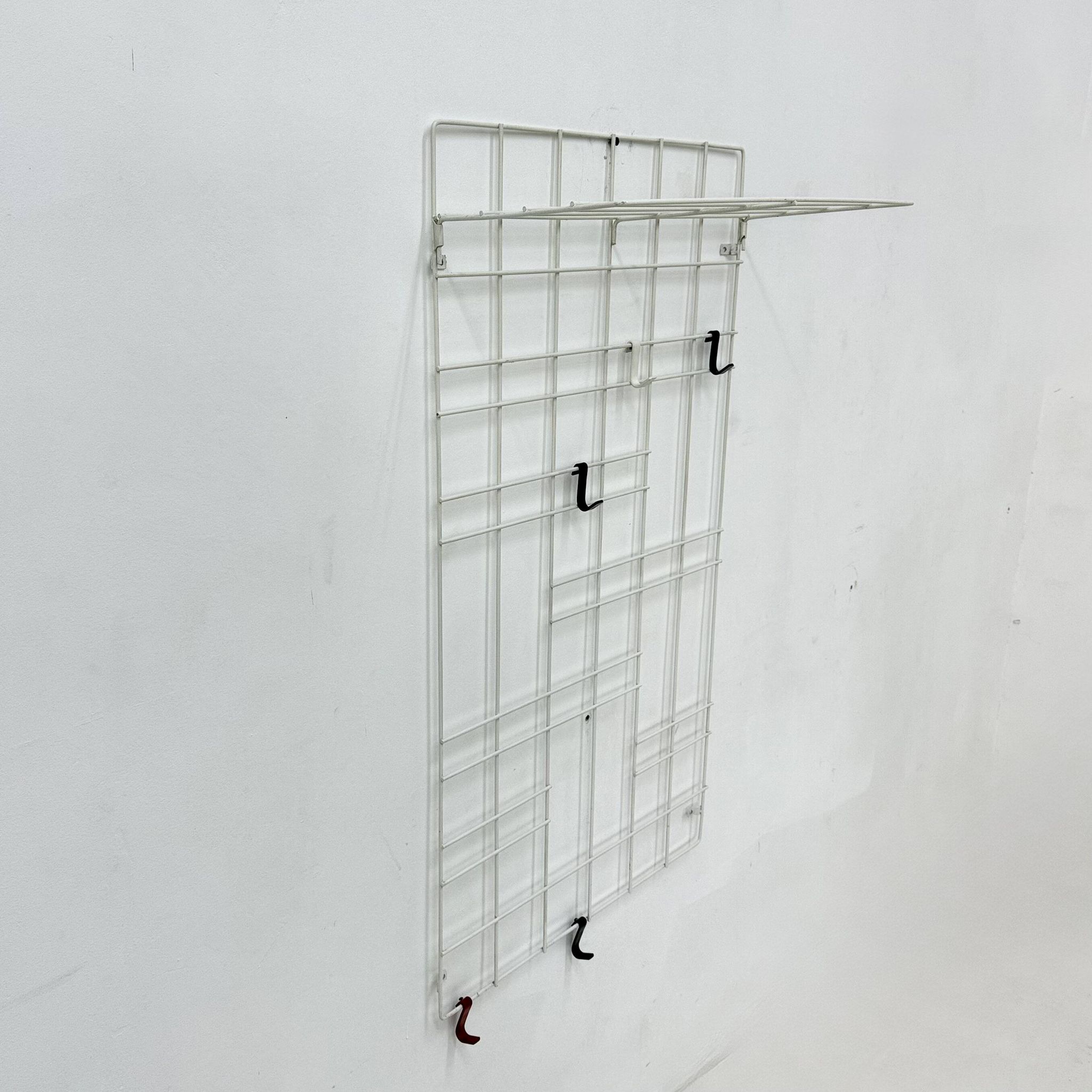 Vintage wire metal wall coat rack , 1960s