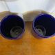 Pair of emile henry blue ceramic coolers vintage tableware