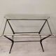 Antique side table in metal and glass