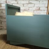 Baby bed caravan vintage 50s blue cloudy