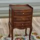 Louis XV bedside table, 3 drawers, bordered top