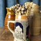 Two pitchers and a small original king beer mug