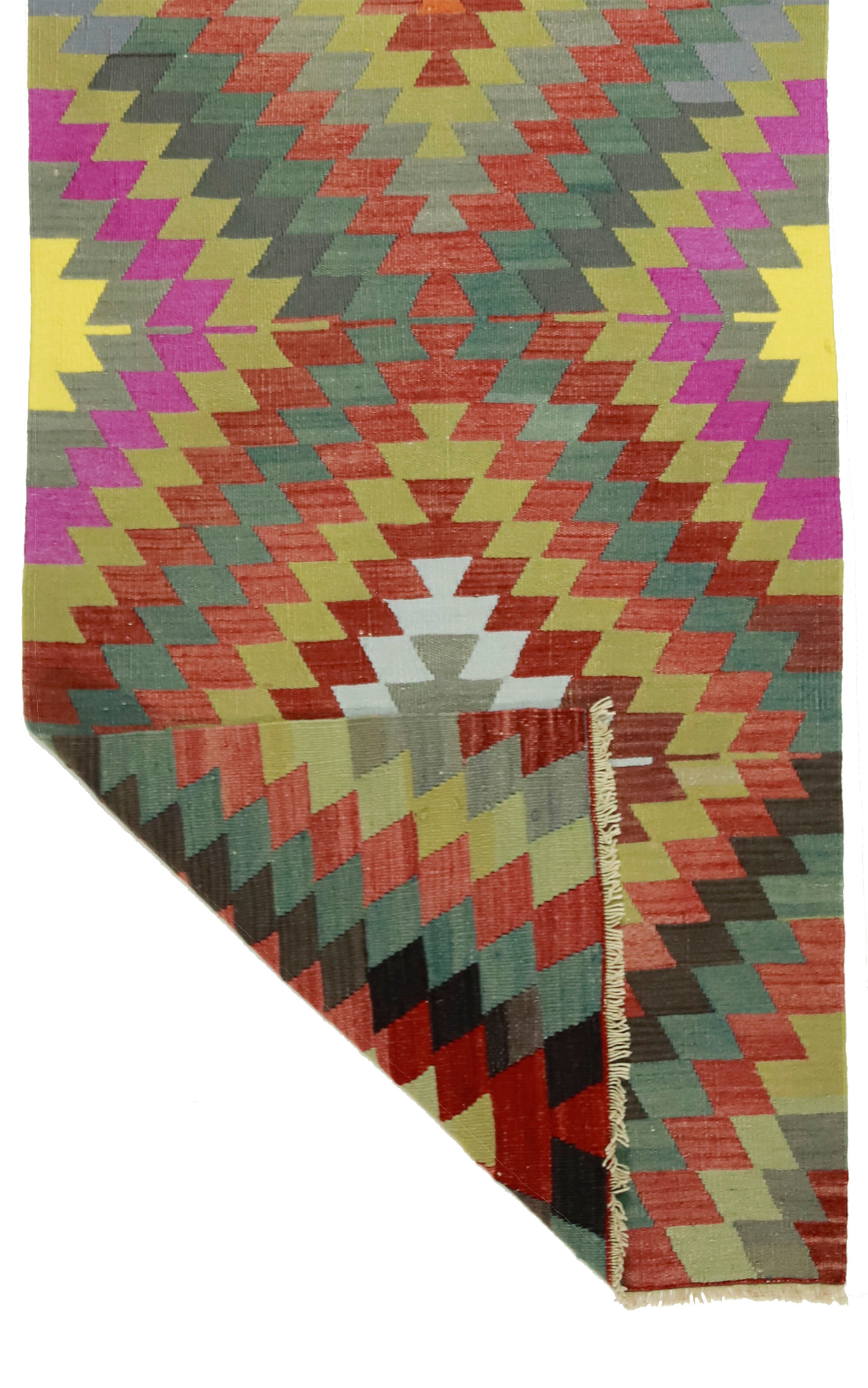 Anatolian handmade kilim rug 275 cm x 87 cm