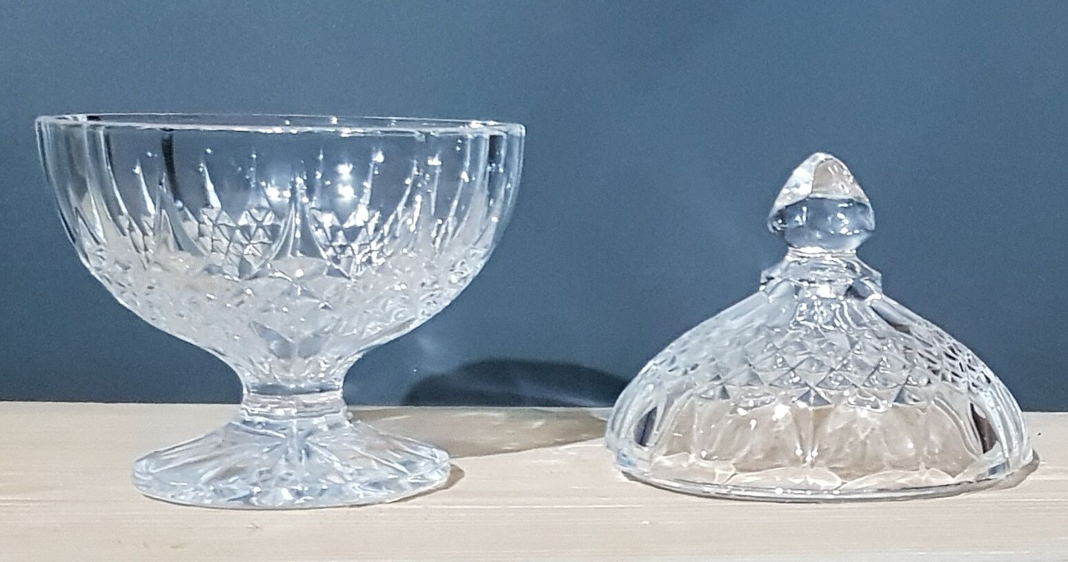 Old cut crystal candy drageoir