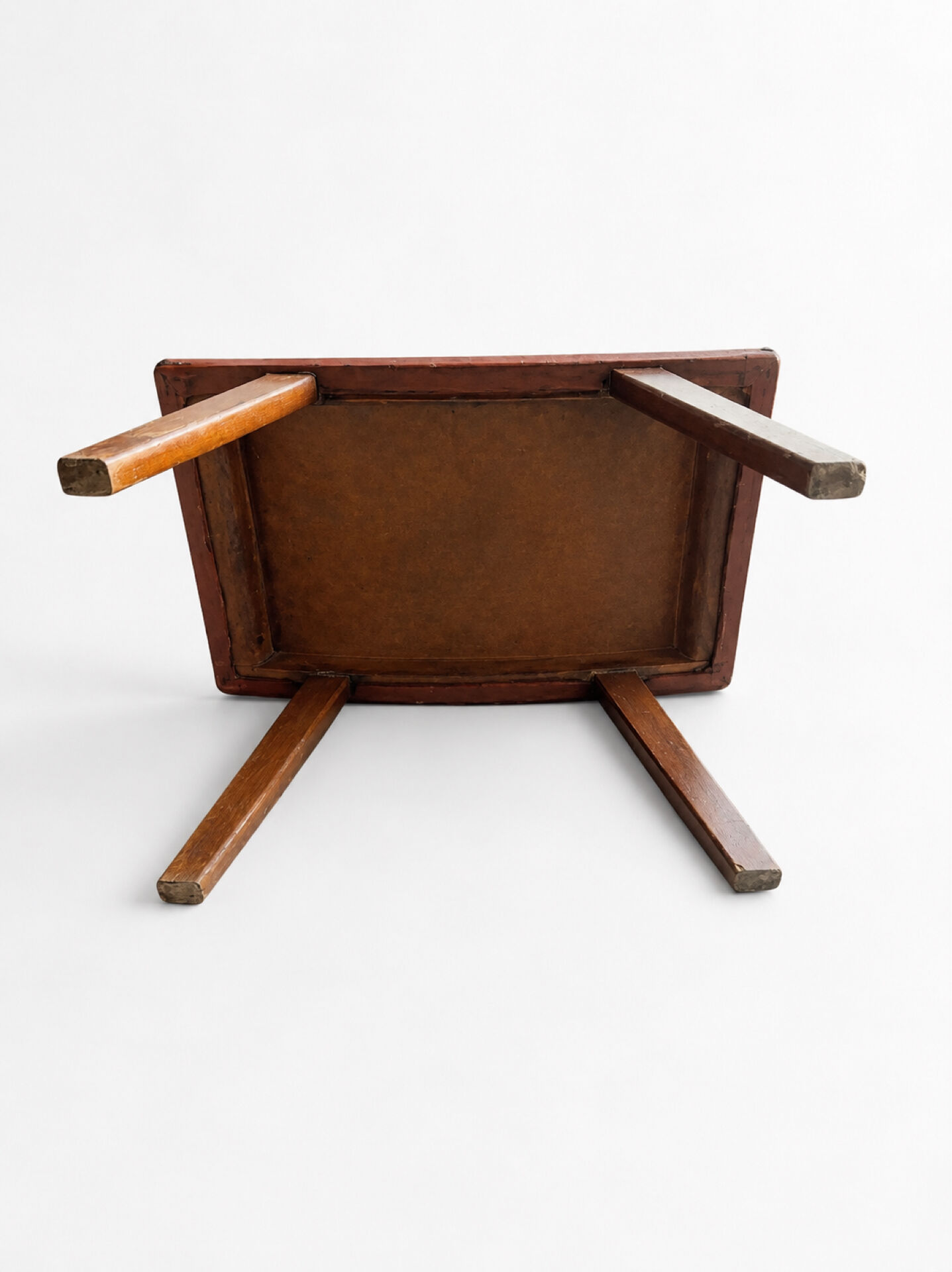 Mid-Century Modern Curved Saddle Leather Footstool Stool Brutalist Ott