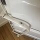 Vintage folding dessert trolley on wheels, 3 white shelves