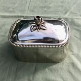 Box seed "rose" in silver metal
