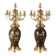 Pair of Japanese Candelabra - Meiji Base with Shakudo Decoration
