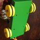 Old wooden toy, zebra car, to pull and push