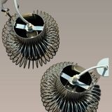 Pair of 70's Andrea Lazzari pendant lights for Morosini