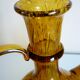 Blown glass carafe from Biot, amber, bubbled, vintage 70s