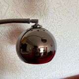 Design floor lamp in chrome with 3 balls, marble base from the 1970