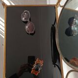 Louis XVI style hairdresser in brass and tempered glass