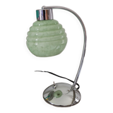 Chrome and speckled opaline lamp from Clichy