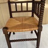 Chaise d'angle bois tourné vintage années 50-60
