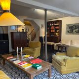 Paire de fauteuils en velours 1960