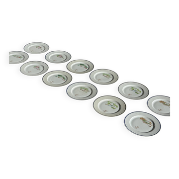 Set of 12 cheese plates France Chavroux 1990s D 21.5