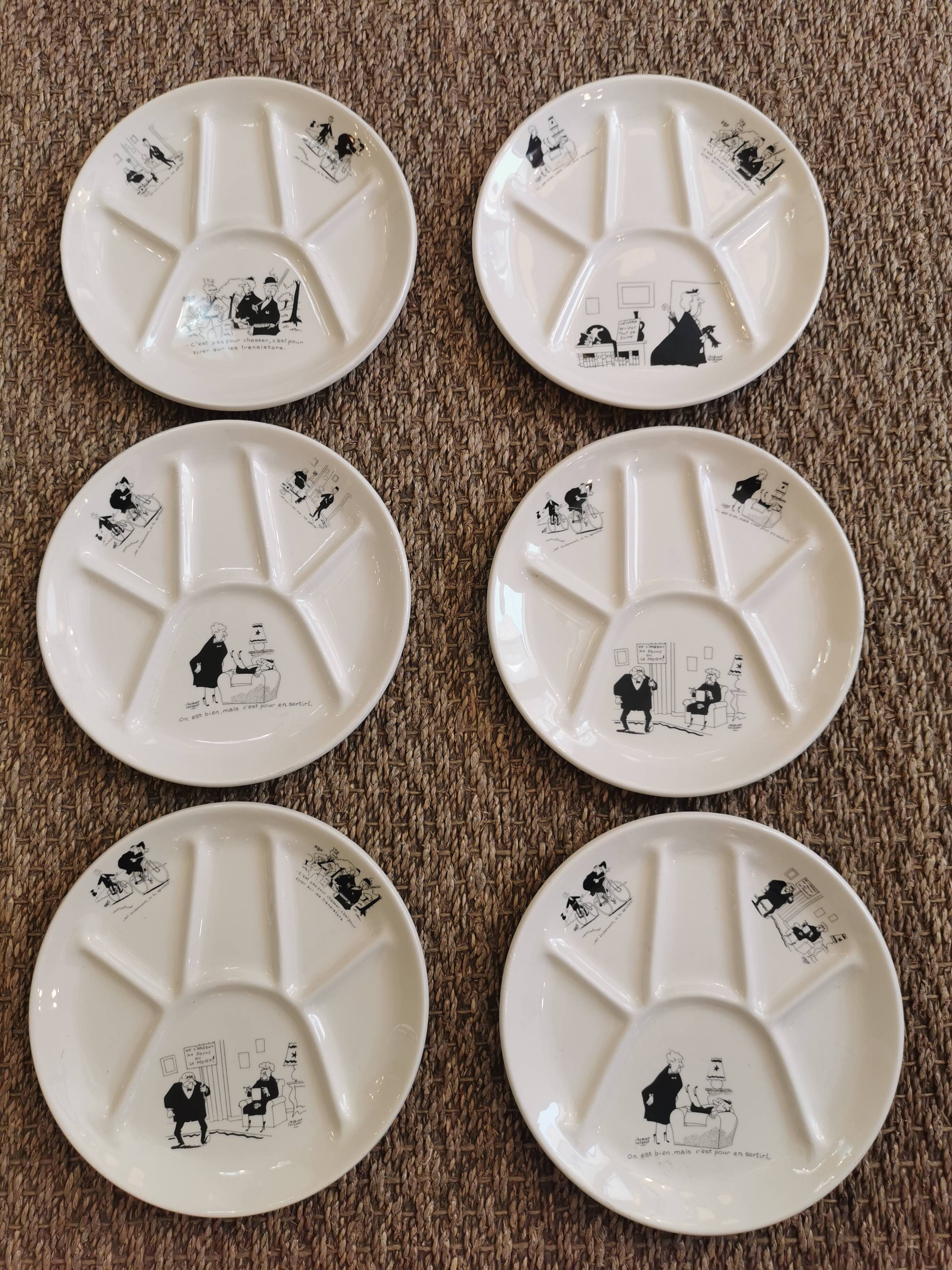 6 assiettes parlantes de Jacques Faizant Pour Saint Amand
