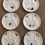 6 assiettes parlantes de Jacques Faizant Pour Saint Amand