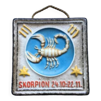 plaque murale céramique Goebel - scorpion (signe du Zodiaque) années 1930