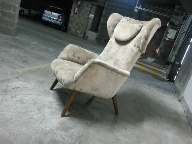 Bergere Chair Scandinavian flesh wingback wing 50 years