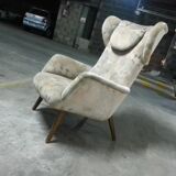 Bergere Chair Scandinavian flesh wingback wing 50 years
