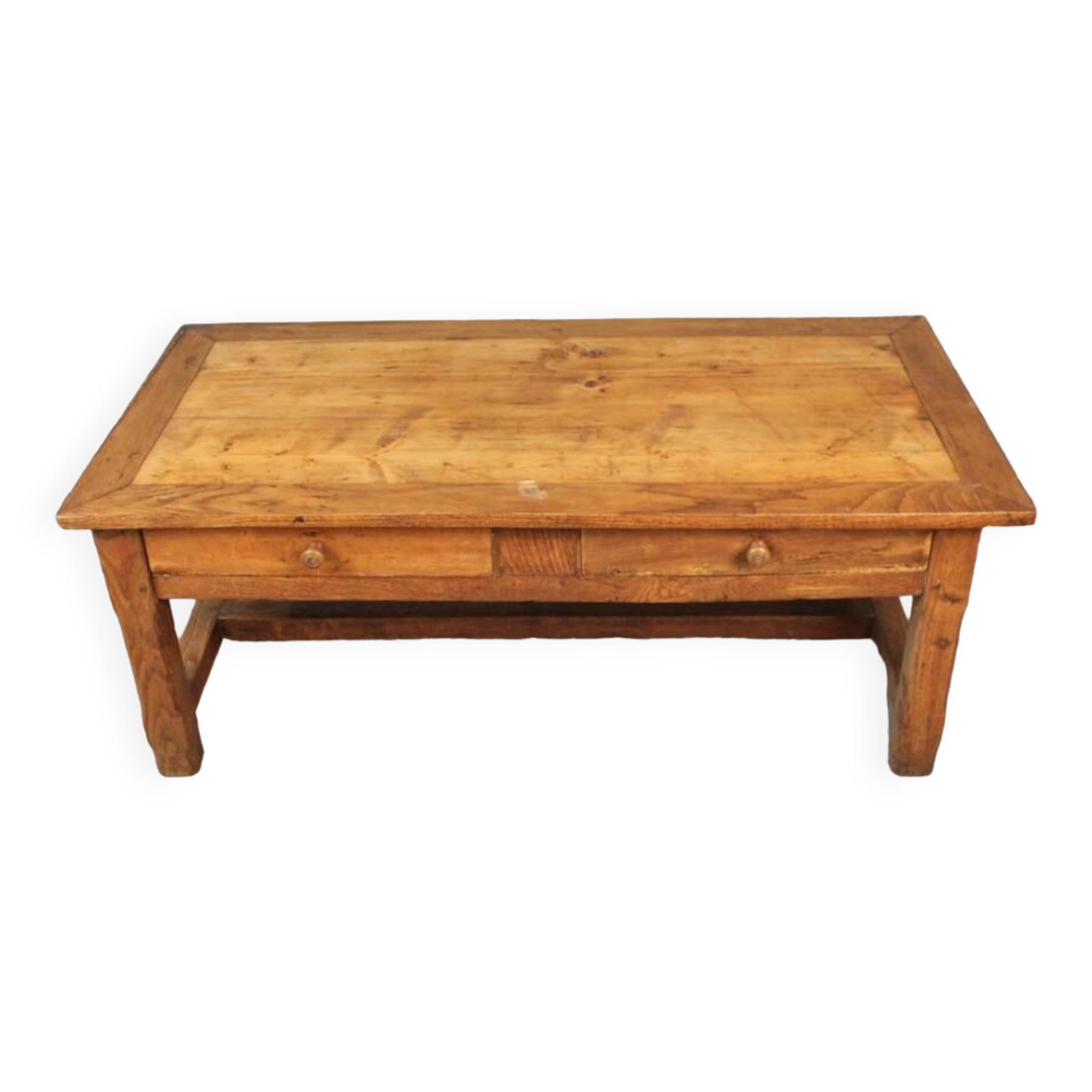 Opening oak coffee table with 2 drawers