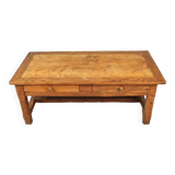 Opening oak coffee table with 2 drawers