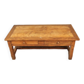 Opening oak coffee table with 2 drawers