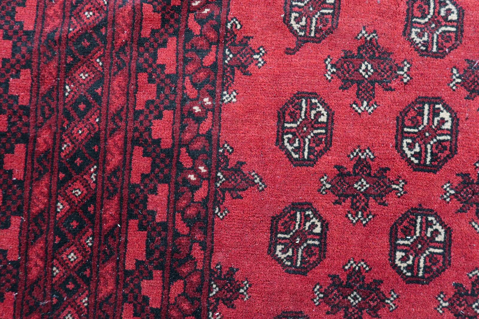 Antique Afghan Ersari handmade rug 208 x 288 cm 1920s