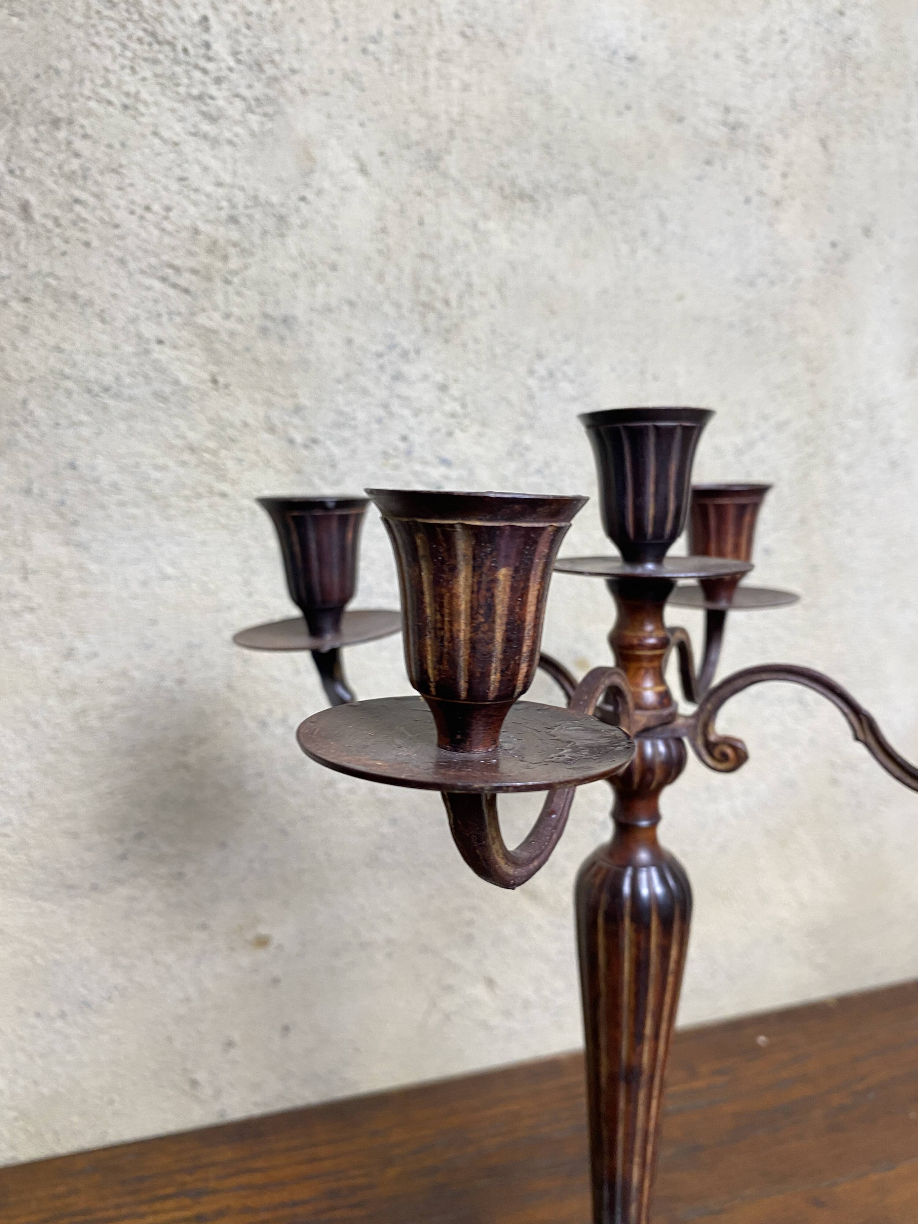 Large 19th century wrought iron candlestick