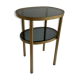 Brass side table and smoked glass