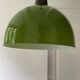 Vintage half globe pendant light in green opaline, imitation teak elements, 50s/60s