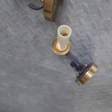 3 brass sconces with lampshade, 50