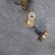 3 brass sconces with lampshade, 50