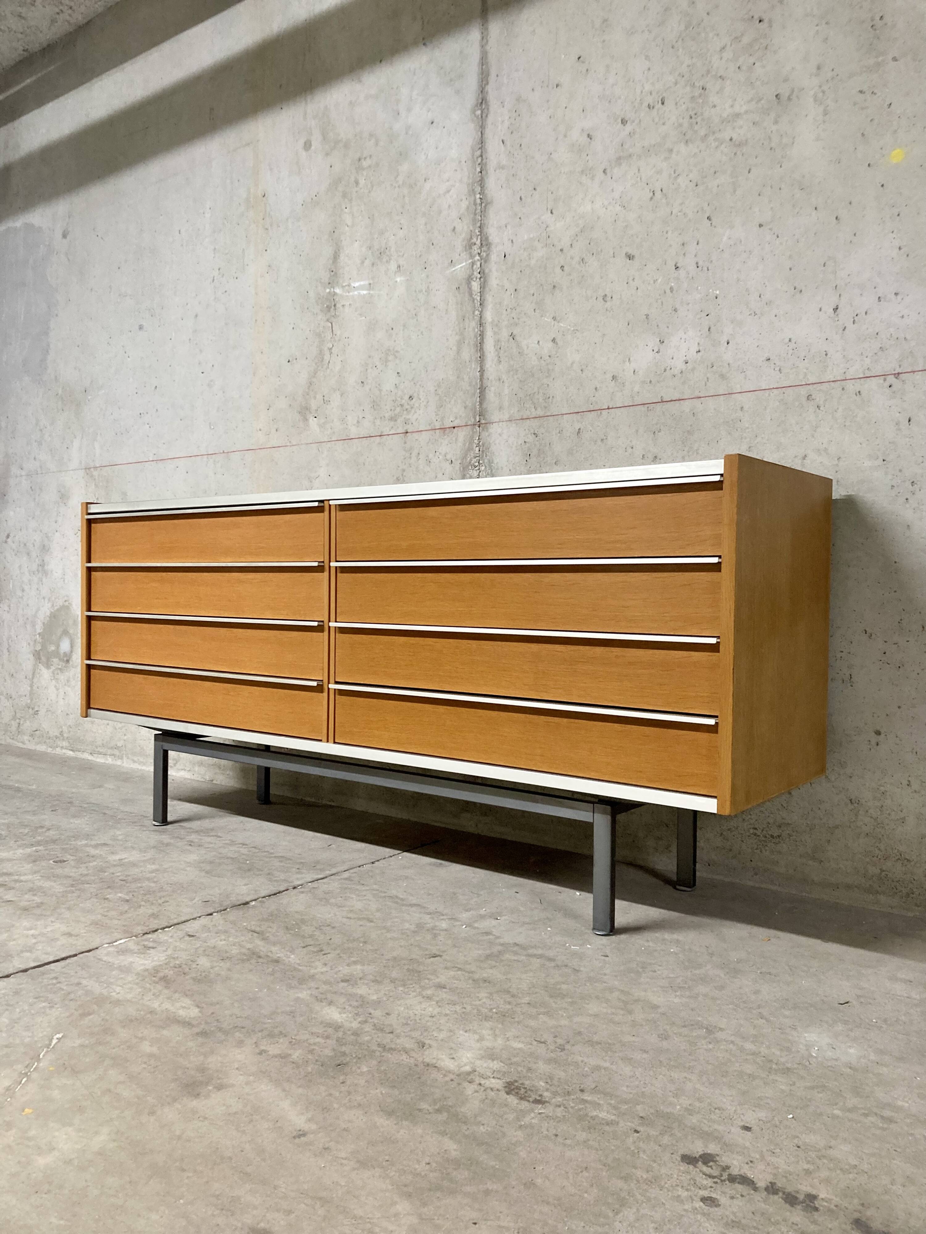 Sideboard chest of 8 drawers EFA Georges Frydman vintage 60s