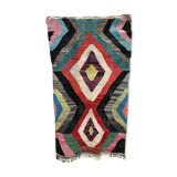 Moroccan Berber carpet Kilim Boucherouite 2.41x1.39m