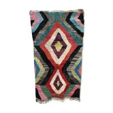 Moroccan Berber carpet Kilim Boucherouite 2.41x1.39m