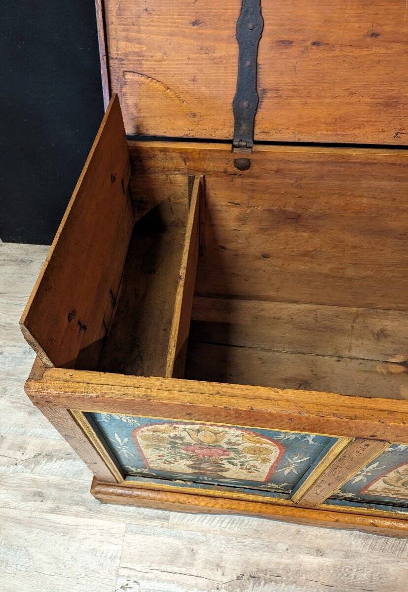 Tyrolean Wedding Chest Painted and Dated 1855