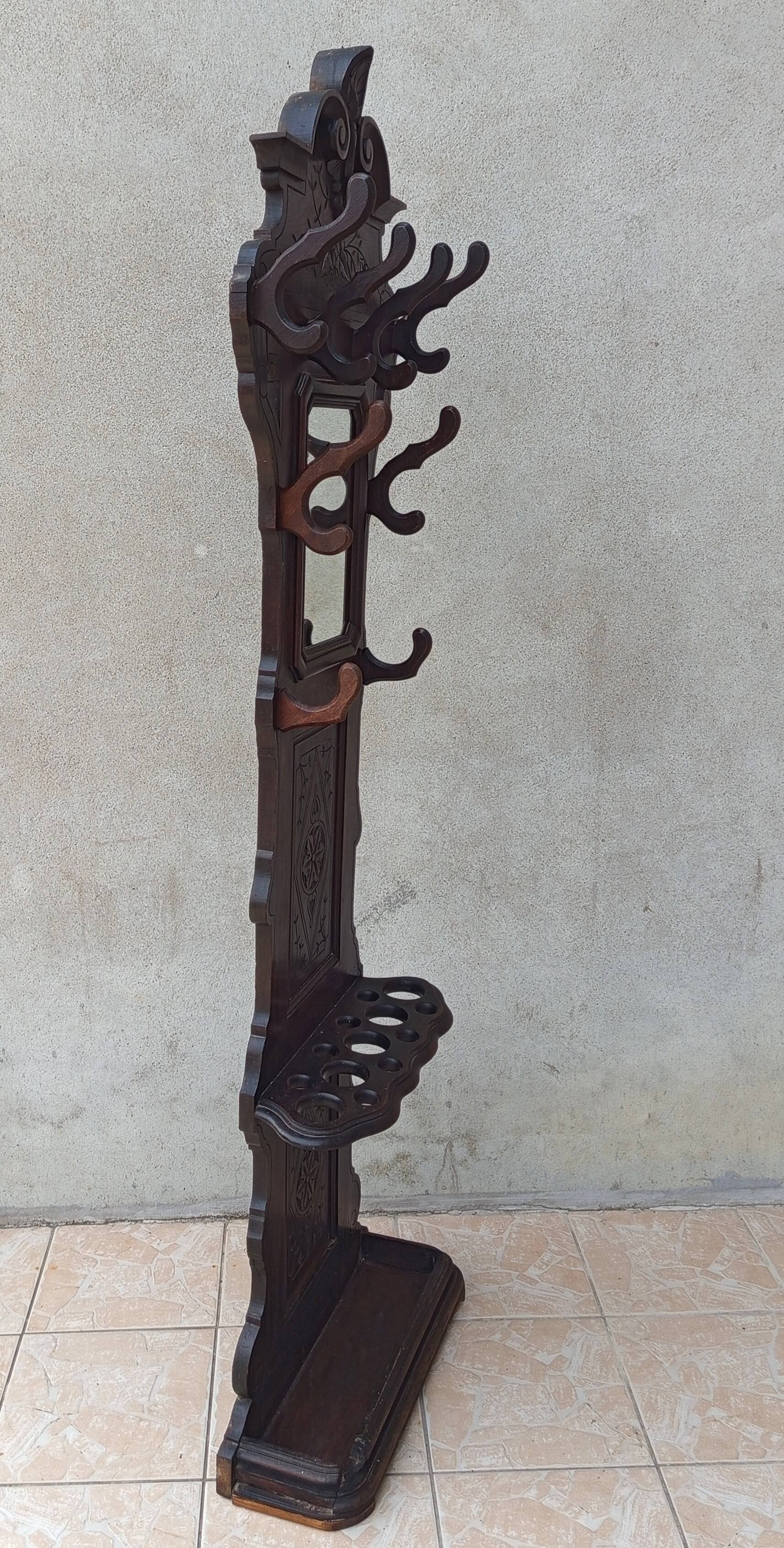 Louis XV oak coat rack