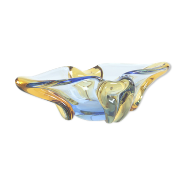 Vintage art glass bowl by Frantisek Zemek, Skrdlovice, Czechoslovakia 1960s