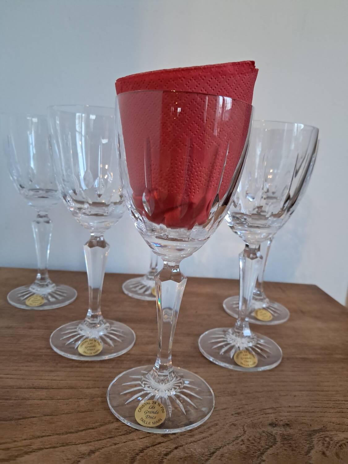 6 verres à vin en cristal de Lorraine neufs