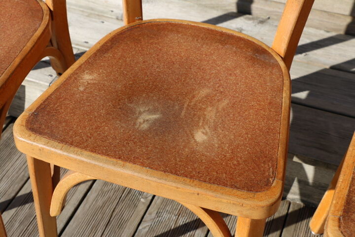 6 chaises baumann N°19 hêtre clair assise liège