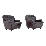 Design, Scandinavian, leather armchairs by Peem, 1970s, Finland