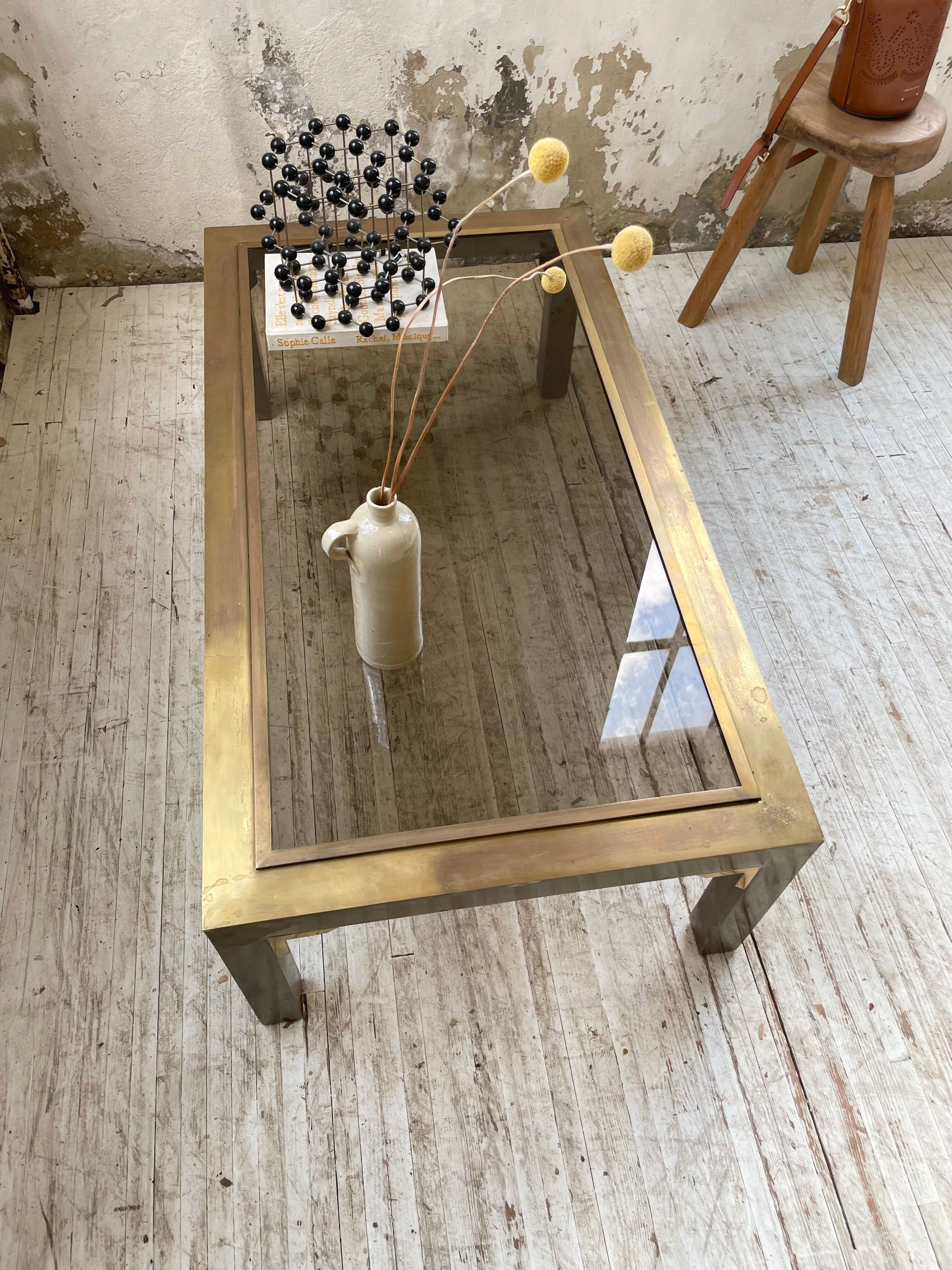 60s brass coffee table