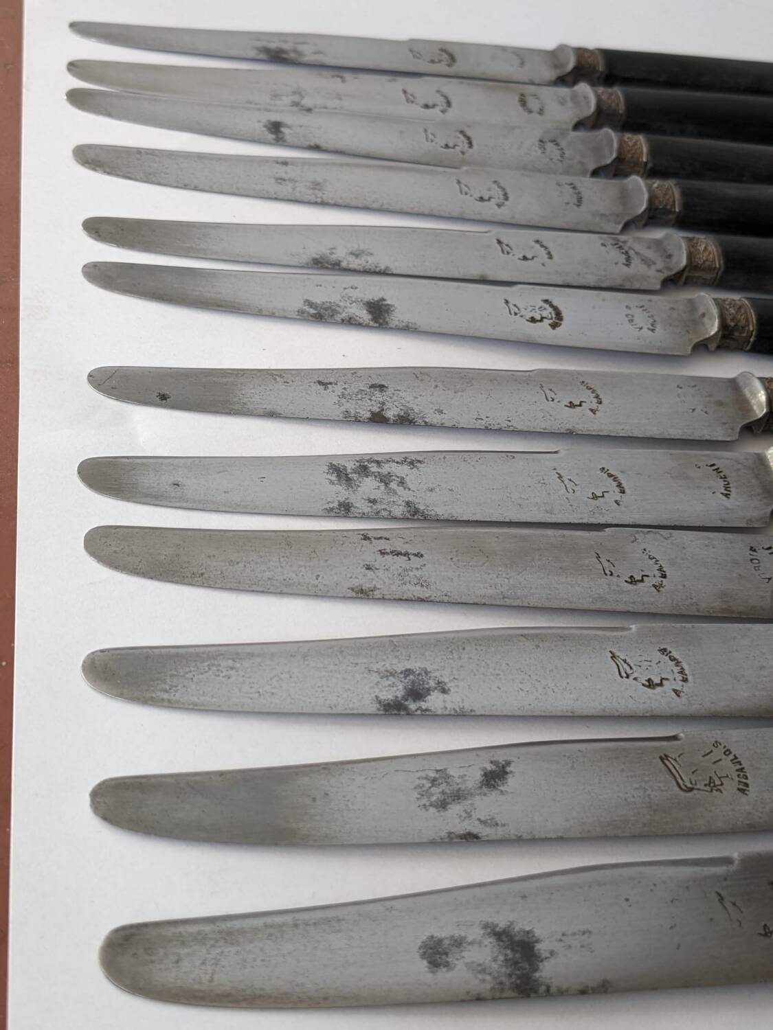 Antique ebony handle knives