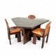 Mid-century dining table and 3 chairs by Silvio Coppola for Fratelli Montina, Italy, 1970s