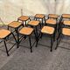 Set of 12 black industrial stools